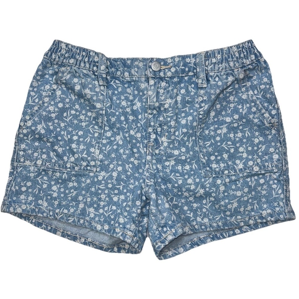 Old Navy Jean Shorts Floral Print Denim Youth Size XL 14-16 All Over Print